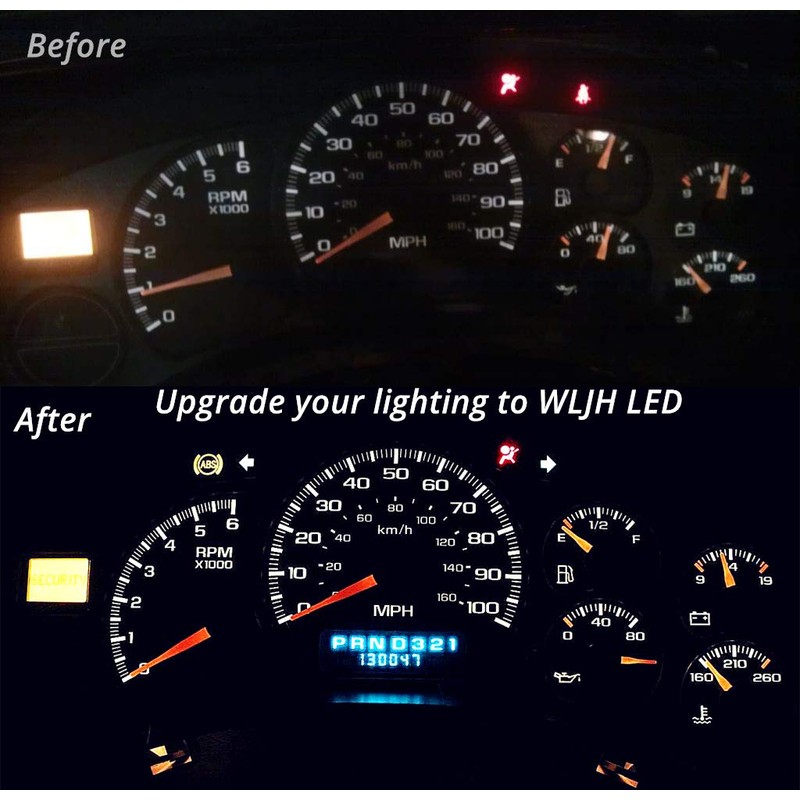 WLJH White Instrument Panel Dash Cluster Gauge Indicator Led Light