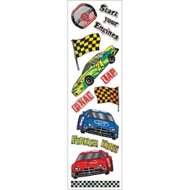 Hambly Silver Foil Stickers, Race Cars - 25 Sheets
