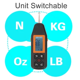 5N Digital Force Gauges, Portable Push Pull Gauges Meter with Units N/LB/Kg/Oz & LCD Backlit Display, Electronic Tension Pressure Tester Thrust Meter for School Lab Physics
