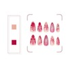 Kaichen Press On Nails - 3D Red Flower Medium Almond