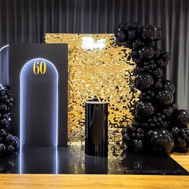 Gold Shimmer Wall Backdrop 6ftx4ft Glitter Background Birthday Sequin Photo Backdrop Gold Backdrop for Parties Anniversary Bridal Shower Stage Decor