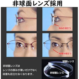 メイガン 老眼鏡 中間度数あり 女性 レディース 高級 メタルフレーム 疲れにくい 非球面レンズ採用 レッド 度数 4.50 4640-45
