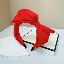 NYRWFQXG Red Bow Headband Christmas Headbands for Women Big Bowknot Headband Hair Bow Head Band Bowknot Hair Hoop Bows Hair Accessories for Women Girls Bowknot Hairband Bow Headbands