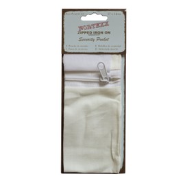 Nortexx Iron On Zipped Security Pocket-Passport Sized, White
