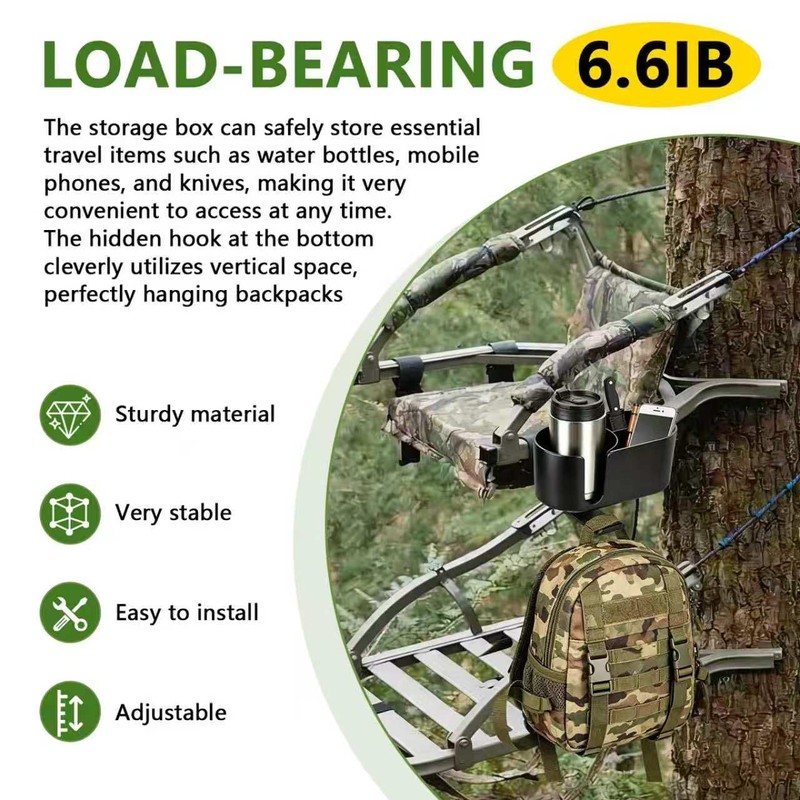 Cup Holder for Tree Stand Hunting Clamp on Deer Stand