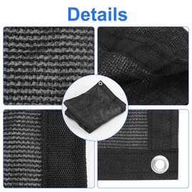 Black 8' x 8' Fence Privacy Screen Commercial Outdoor Backyard Shade Windscreen Mesh Fabric