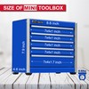 P.I.T. Mini Blue Tool Box, Portable 5-Drawer Micro Roll Cab
