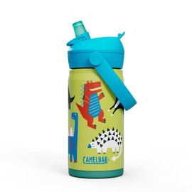 CamelBak Thrive Flip Straw Kids Water Bottle 12oz Insulated Stainless Steel Dino Jam
