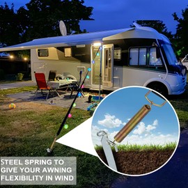 Heavy Duty RV Awning Tie Down Kit,RV Awning Pull Straps, Polyester, Campers Awning Anchors Accessories