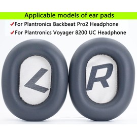 Replacement Ear Pads Compatible with Plantronics Voyager 8200 UC/BackBeat Pro 2 Wireless Headphones Made of Soft Protein Leather and Memory Foam Repair Accessory Replacement Ear Pads (Titanium Color)