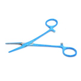 New 2 PCS Dog Pet Ear/Nose Hair Puller Grooming Hemostat Locking Forceps Pliers, 5.5" (14cm), Straight & Curved (Purple Dew Drops) by G.S Online Store