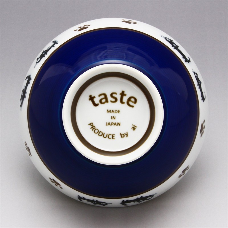 Hasamiyaki 505606 Kurawanka Bowl, Cat-chan, Blue