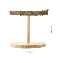 Ipetboom Wood Parrot Bird Stand: Natural Bird Stand Parrot Cage Toys Parrot Cage Perch - Parrot Perch Stand Desk Top Decor Bird Training Rod Big Bird Cage Office Wooden Taste