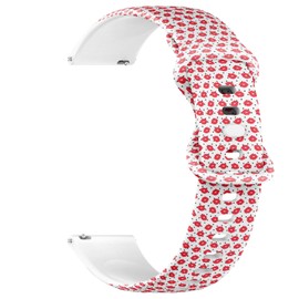 Compatible with Garmin Forerunner 165/165 Music, Forerunner 35/45 / 45S, 20mm, Replacement Sport Watch Band (Red Lips Dots) Silicone Soft Strap Bracelet