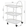 XIV Bar Cart, Metal Serving Cart for Home, Drink Cart,
