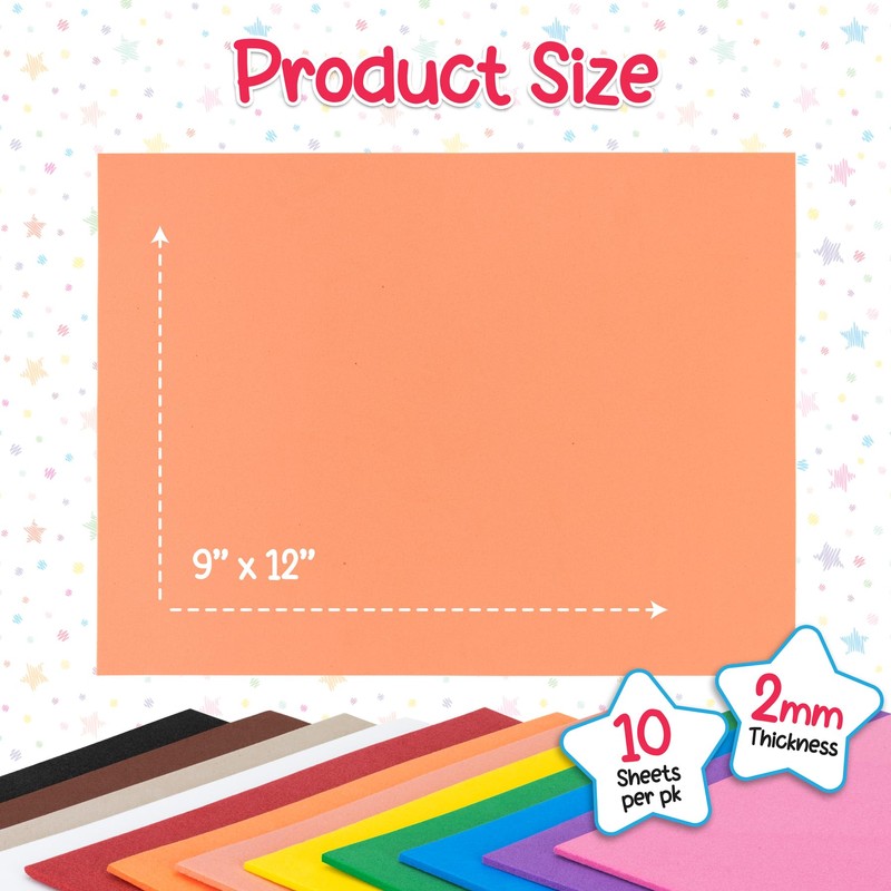 Hygloss Craft Foam Sheets, Peach 10 Count