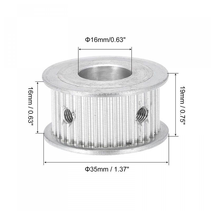 sourcing map 3M35 Teeth Timing Belt Pulley Timing Belt Drive