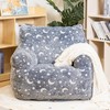 LinkRomat Bean Bag Chair with Filler, 37" Grey Glow at