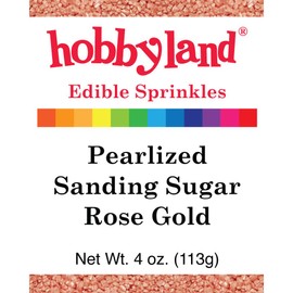 Hobbyland Edible Sprinkles, Pearlized Sanding Sugar, 4 Oz (Rose Gold)