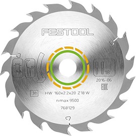 Festool 768129 Standard Saw Blade 160x2,2x20 W18 for TS, TSC 55