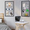 NectaCol 3 Packs Grid Wall Panels, Metal Black Wire Grid