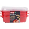 Decor Microsafe Oblong Storage Containe, Pack of 3 Pieces, 900ml