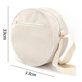Yoga Wheel Bag,Gym Storage Handbag,Roller Ring Wheel Bag,Accessories Storage Carrier,Yoga Carrier,with Adjustable Strap, Suitable for All Sport Lovers, Large Capacity,Beige