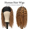 Headband Wigs Human Hair Ombre Blonde Colored No Lace Front