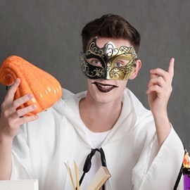 Lace Masquerade Masque, 2X Masquerade Blindfold Face Covers, Costume Masque Parties Accessories, Couple Face Covers Set for Stage Performance