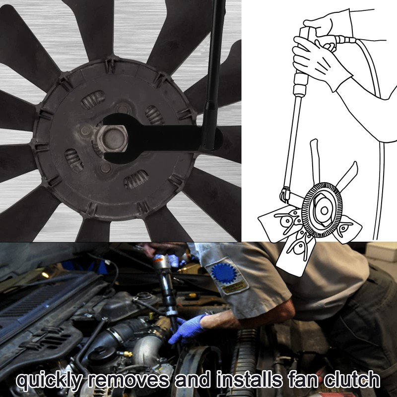 BETOOLL 8PCS Pneumatic Fan Clutch Wrench - 43300 Removal Tool