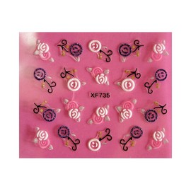 Flower Smile Love Heart Nail Sticker Rhinestone Daisy Rose 3D Crystal Xf735 Nail Wraps Stickers Manicure Supplies for Women Nails Full Long Lasting Easy Apply and Remove