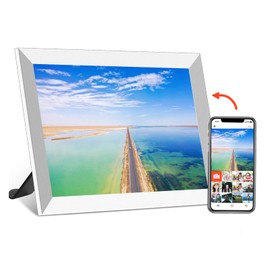 10.1 inch Digital Picture Frame, 1GB, 16GB Memory, 1280x800 IPS Screen, 250cdm2 Brightness, Digital Photo Frame, Share Photos and Videos via App(White)