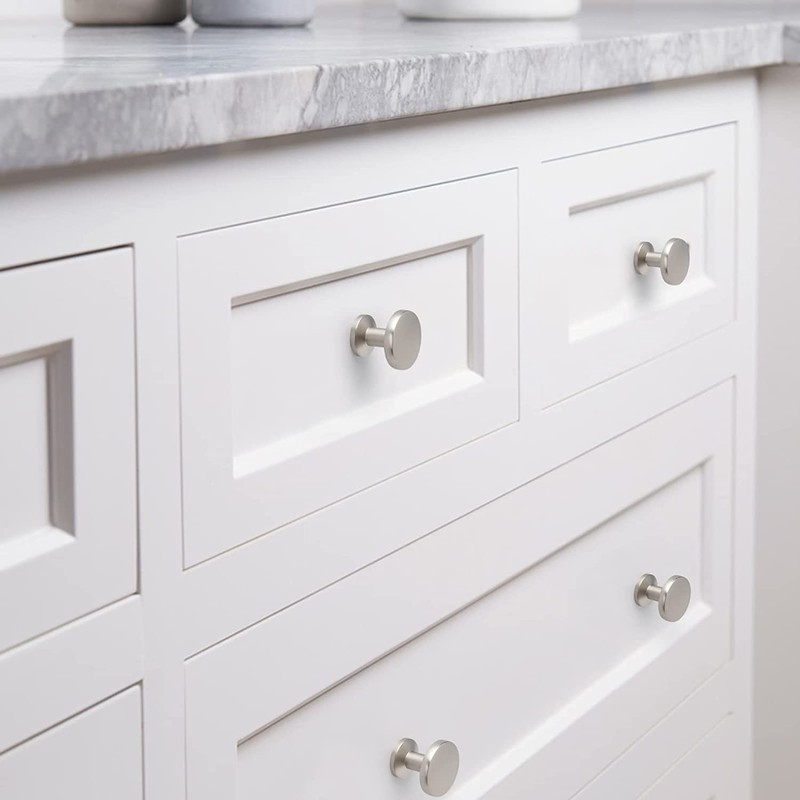homdiy 10 Pack Brushed Nickel Cabinet Knobs Silver Dresser Drawer