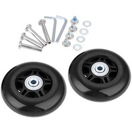 Lovetao Luggage Suitcase Wheels Replacement Kit 45x18mm/1.77"x0.71" w/ABEC 608zz Inline Outdoor Skate Replacement Wheels, One Set of (2) Wheels (OD:45 W:18 ID:6 Axles:30&35) Black