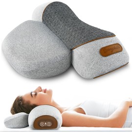 Spongiduits 3-in-1 Neck Massager Pillow,Massage Neck Hump - Heating, Vibration, Airbag Elevation & Memory Foam Support for Comfort (Grey)