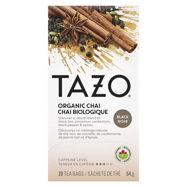 TAZO Organic Chai Enveloped Hot Tea Bags Non GMO, 24 count, Pack of 6