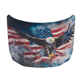 Whosucclay Elastic Polyester Car Hood Cover, A Removable Automotive Accessory with Easy Installation for Car Hood Decoration and Protection-American Flag Eagle