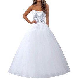 LURE THE LURVE Women's 4 Layers Hard Tulle Petticoat Crinoline Underskirt Slips for Wedding Dress