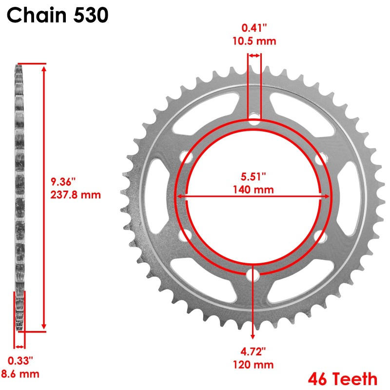 Kawasaki Red Drive Chain And Sprocket Kit for Kawasaki Vulcan