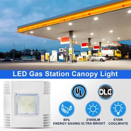OSTEK 150W LED Canopy Light, 21,000 Lumens Commercial Grade Gas Station Light, 5700K Daylight Surface Mount LED Canopy Fixture, IP65 Waterproof, UL DLC Certified for Parking Garage & Carport