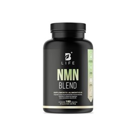 NMN Blend. Precursor de NAD. 180 Cápsulas. 1000 mg por Porción. Trans-Resveratrol, Vitamina C, Citrato de Magnesio y Vitamina B3. NMN Blend B Life.