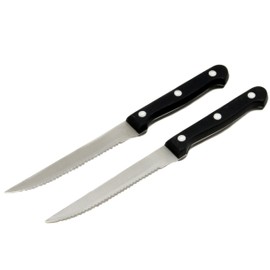 Chef Craft Select Steak Knife Set, 4.5 inch Blade 11 inch in Length 2 Piece, Stainless Steel/Black