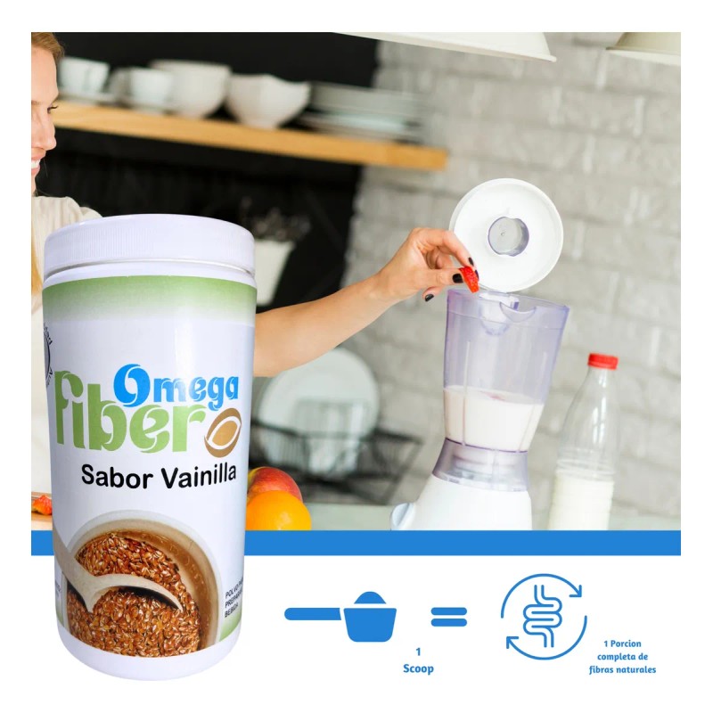 Fibra En Polvo Sabor Vainilla Marca Omega Nutrición