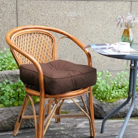 Babenest Chair Booster Cushions for Dining, Large Square Kitchen Seat Pads with Ties, Indoor Thick Non Slip Backing Floor Cushions 42 x 42 x 11cm for Office Desk Living Room, Brown