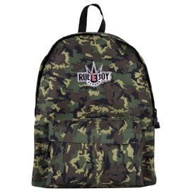 2Stoned Sports Backpack Leisure Backpack Gym Bag with Embroidery Motif in 5 Colours for Women, Men and Children, Woodland Camo (Rudeboy)