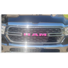 Reflective Concepts RAM Grille Emblem Overlay Decal 2019-2024 Ram 1500, NOT for Classic or TRX (Color: Hot Pink)