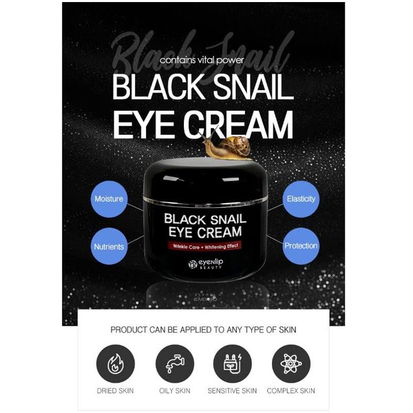 Eyenlip Black Snail Eye Cream, Snail Mucin