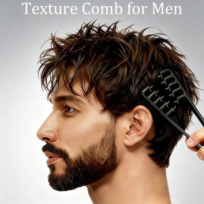 Texture Comb for Men, Styling Comb for Hair, Wide Tooth