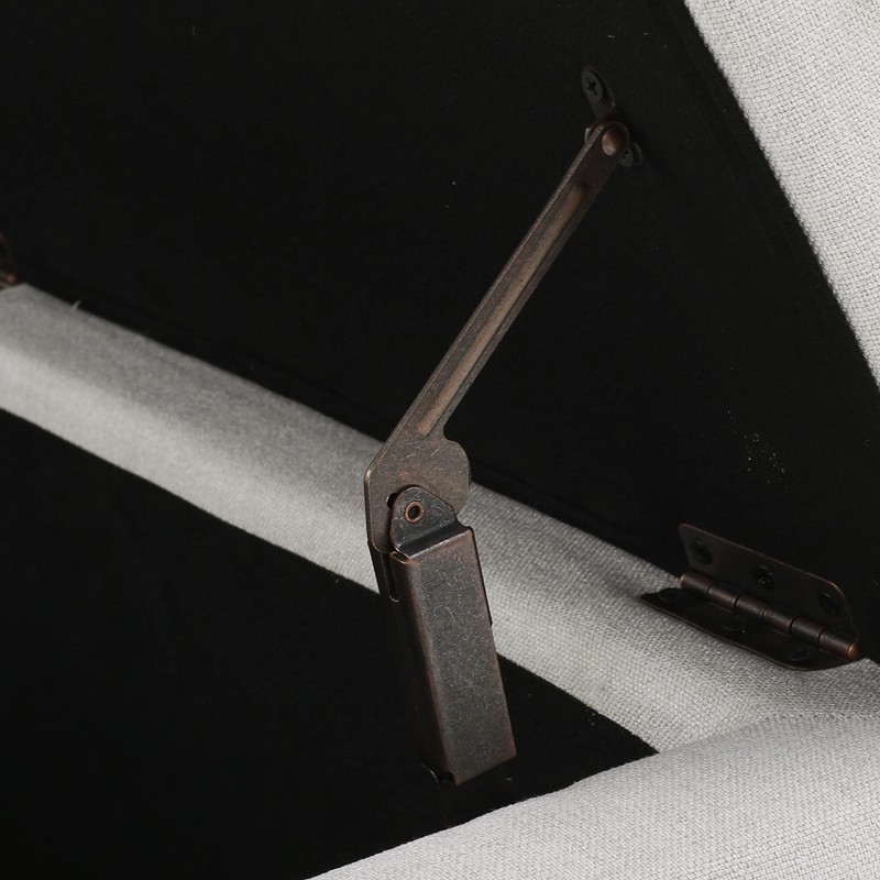 Christopher Knight Home Mission Fabric Storage Ottoman, Light Grey