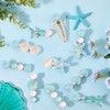 CABODYALS 2 Styles 10Pcs Blue Pearl Mermaid Seashell Hair Clip
